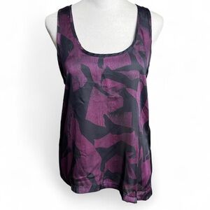 Y2K Michelle Women’s Purple & Black Abstract Tank Top — Size Medium